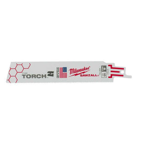 Milwaukee 48-00-8784 6"  18 TPI Torch Thick Metal SAWZALL Blades (Pack of 25)