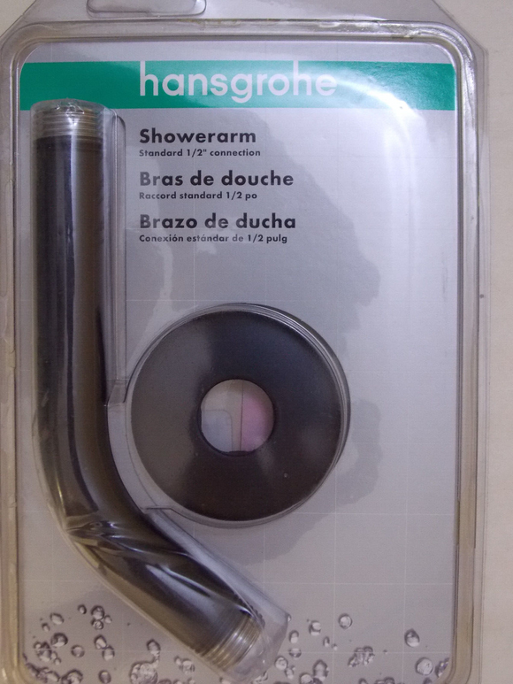 Hansgrohe  27411673 6 Inch  Showerarm with Flange in Matte Black