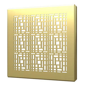 Quick Drain DECO04-BG 4 in. Square Drain Cover in Deco Brushed Gold
