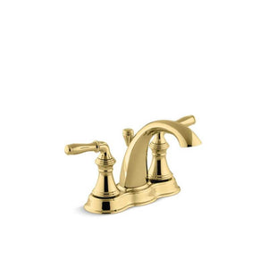 Kohler 393-N4-PB Devonshire Centerset Bathroom Faucet in Vibrant Polished Brass