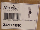 Maxim Lighting Wall Sconce Zeta  16 Inch 7W 2 LED in Black Finish