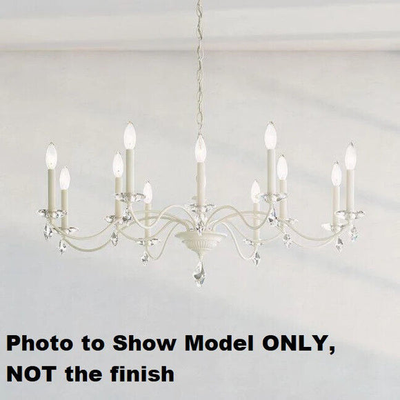 Schonbek Modique Lámpara de araña de 12 luces de 40 pulgadas de ancho con cristales Swarovski, bronce heredado