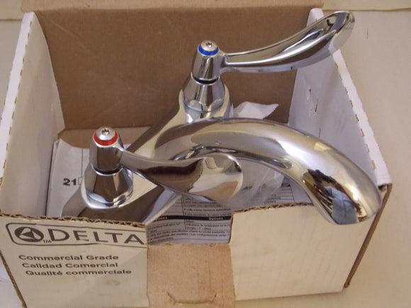 Delta 21C144 Commercial 4 in. Centerset 2-Handle Bathroom Faucet,Polished Chrome