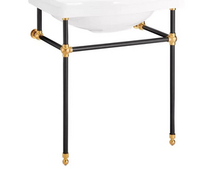 Signature Hardware SH663002MBBG Brass Console Stand for 30" Basin , Black & Gold