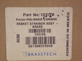 Brasstech 122/26 Juego de colador de cesta grande para fregadero de cocina, cromo pulido