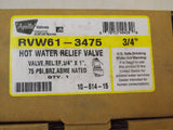 Apollo RVW61-3475 Hot Water 10-614-15 Safety Relief Valve 3/4" x 1" Bronze Body