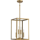 Meridian M30008NB Traditional 4 Light 18" Pendant in Natural Brass Finish