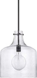 Capital Lighting 325712MB 15" Tall Pendant with Seedy Glass Shade , Matte Black