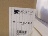 Golden Lighting Winslett de 16.5 pulg. Montaje semi-flush de 3 luces, negro mate
