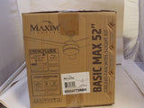 Maxim Lighting 89909FTSNBK Basic-Max 52" 2 Light Ceiling Fan, Nickel and Black