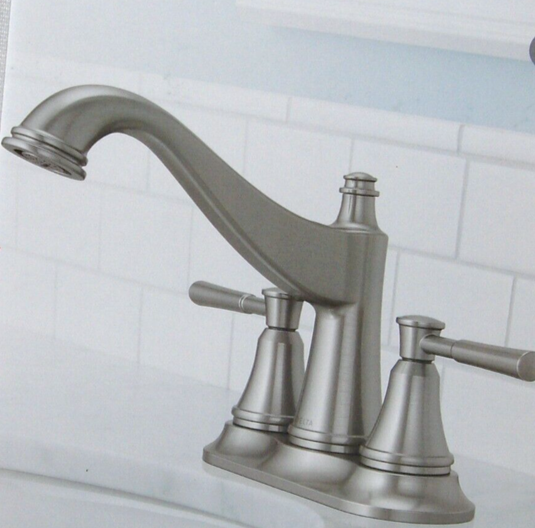 Delta 25777LF-SP Mylan Deck Mount Centerset Bathroom Faucet , Brushed Nickel