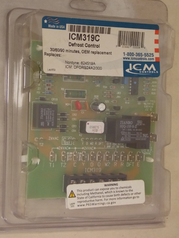ICM Controls ICM319C  Defrost Control For B24, A2I300, Nordyne 624519A