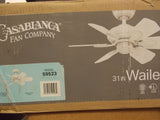 Casablanca 59523 Wailea 31" Ceiling Fan with ‎Pull Chain Control - Snow White