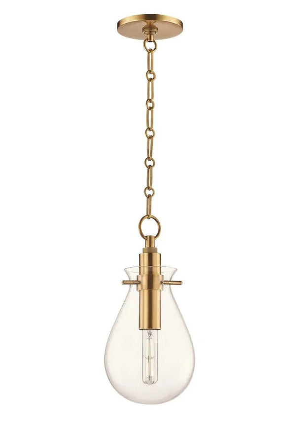 Hudson Valley BKO101-AGB One light 8-inch Wide LED Mini Pendant in Aged Brass