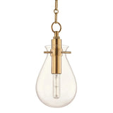 Hudson Valley BKO101-AGB One light 8-inch Wide LED Mini Pendant in Aged Brass