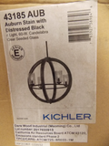 Kichler 43185aub Grand Bank Candelier de 4 luces vidrieras con Auburn manchado