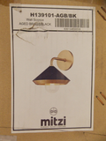 Mitzi H139101-AGB/BK  10" One-Light Wall Sconce in Aged Brass and Black Finish
