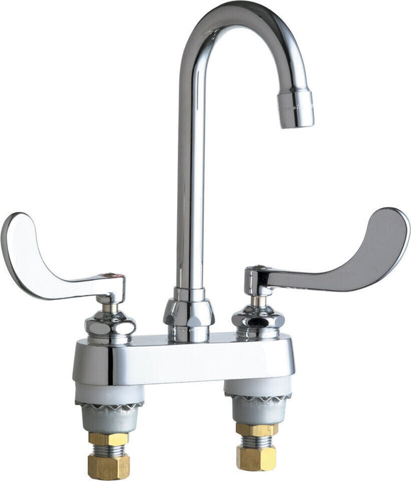 Chicago Faucets 895-317ABCP Commercial Centerset Bathroom Faucet - Chrome Plated
