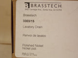 Brasstech 3303/15 Lavatory Push Pop Up Drain Without Overflow - Polished Nickel