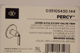 DXV D35105430.144 Percy 4/3 et 3/2 Garniture de soupape de divertisseur, nickel brossé