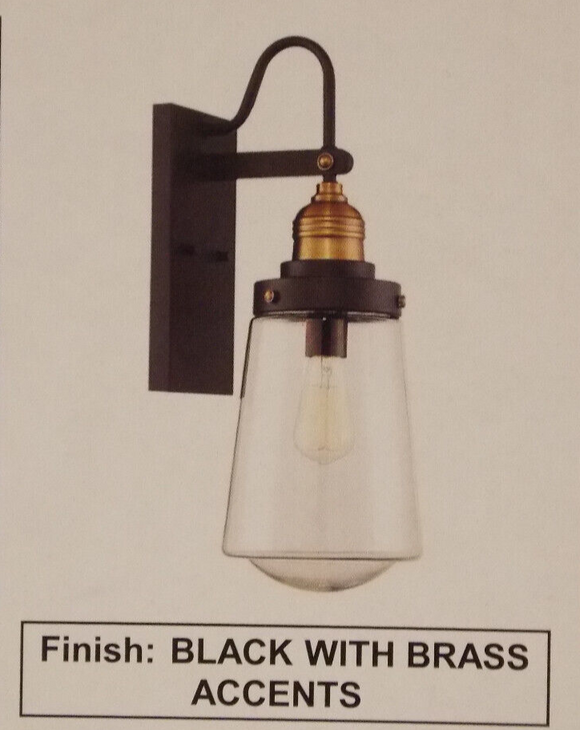 Savoy House 5-2066-51 Macauley 1 Light Outdoor Wall Lantern , Black with Brass