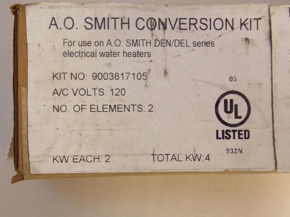 Discount clearance closeout open box and discontinued A. O. Smith HVAC | A.O. Smith 100109524 120V 2KW Element Conversion Kit 2-2000W Elements