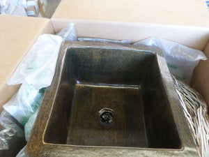 Discount clearance closeout open box and discontinued BASINAS Faucets , Shower , Plumbing Fixtures and Parts | Basinas Handmade Square Bar Sink Q06613375-20 7x12.5x11.75 Granite