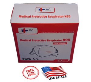 Discount clearance closeout open box and discontinued BC Biostrong N95 Mask | BC Biostrong N95 Medical Mask Protective Respirator Masks (10-Pack)