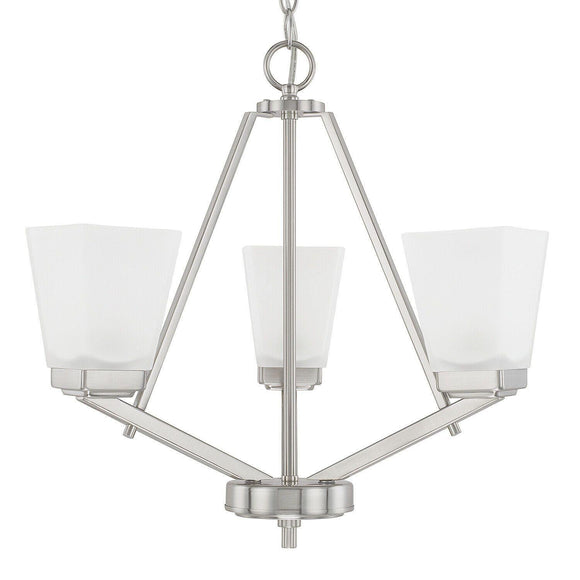 Discount clearance closeout open box and discontinued Capital Lighting Lighting Fixtures | Capital Lighting 414431BN-334 Baxley 3 Light Chandelier - Brushed Nickel