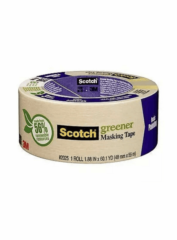 Discount clearance closeout open box and discontinued Scotch Tools | Case of 12 Scotch 2025-48C Greener Masking Tape 1.88