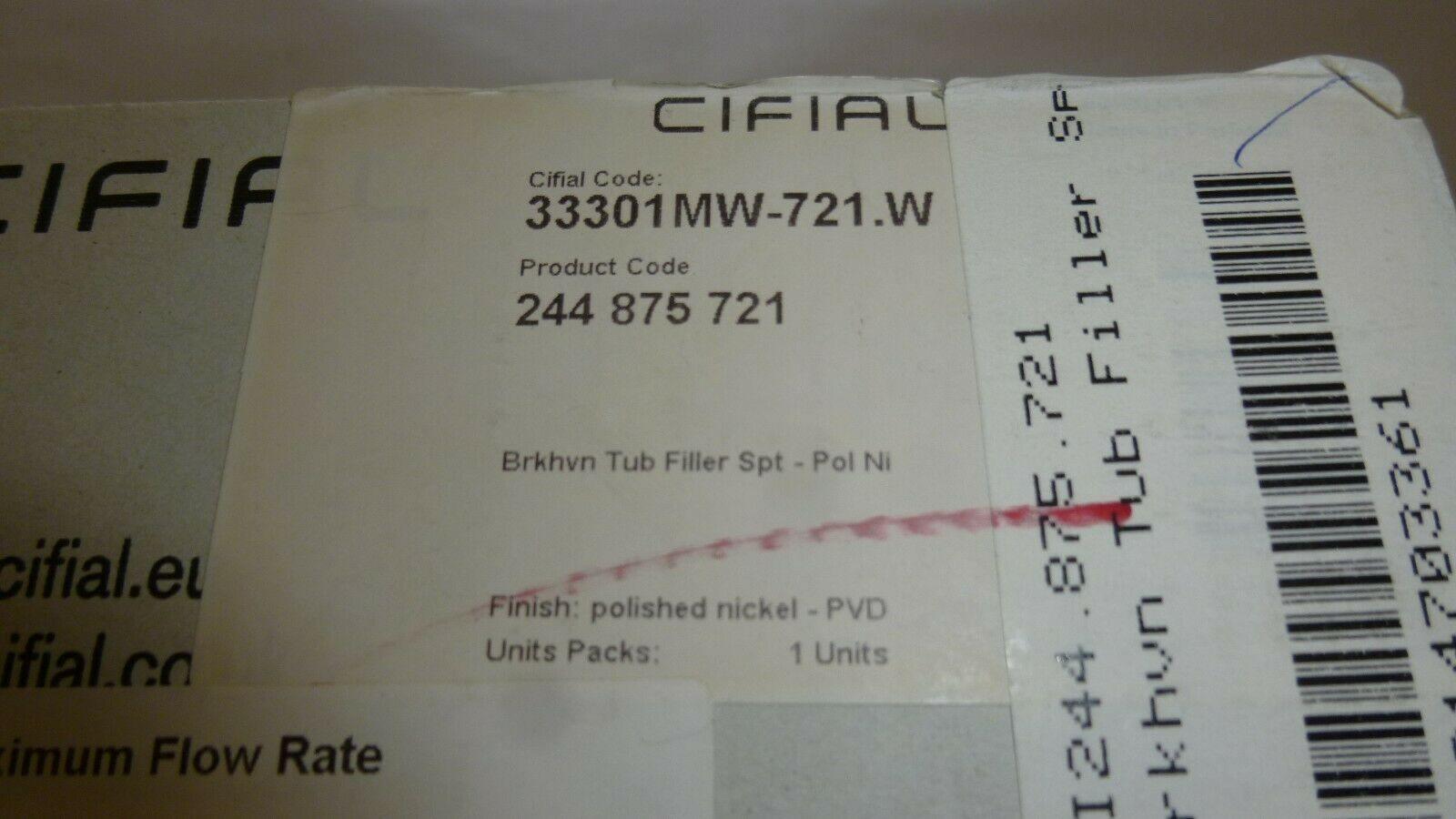 Discount clearance closeout open box and discontinued Cifial Faucets , Shower , Plumbing Fixtures and Parts | Cifial 244.875.721 Polished Nickel Brookhaven Wall Mount Tub Spout