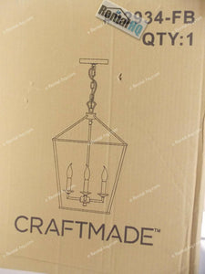 Discount clearance closeout open box and discontinued Craftmade Lighting Fixtures | Craftmade 52934-FB Neighborhood Flynt Foyer Pendant Ceiling Lighting, Flat Black