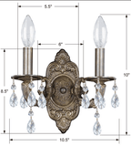 Discount clearance closeout open box and discontinued Crystorama Wall Light Fixtures | Crystorama 5022-VB-CL-MWP Paris Market Wall Sconce Venetian Bronze