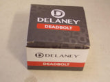 Discount clearance closeout open box and discontinued Delaney | Delaney Square Single Cylinder Deadbolt 355001 in Satin Nickel