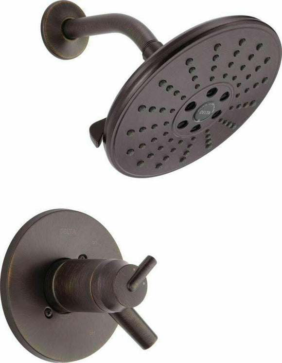Discount clearance closeout open box and discontinued Delta Faucets , Shower , Plumbing Fixtures and Parts | Delta T17T259-RBH2O Trinsic 17T Series Shower Trim Only, Venetian Bronze
