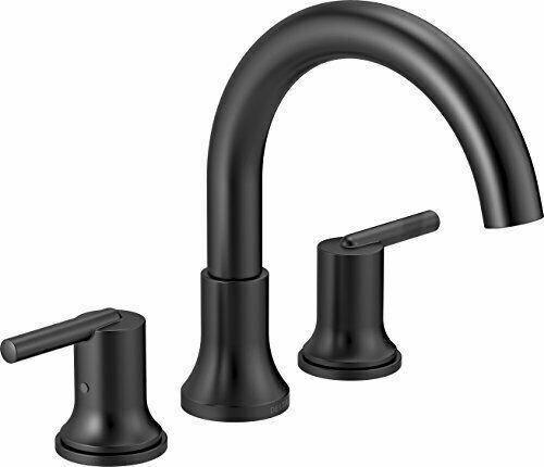 Discount clearance closeout open box and discontinued Delta Faucets , Shower , Plumbing Fixtures and Parts | Delta T2759-BL Trinsic 2-Handle Deck-Mount Roman Tub Faucet Trim Only - Black