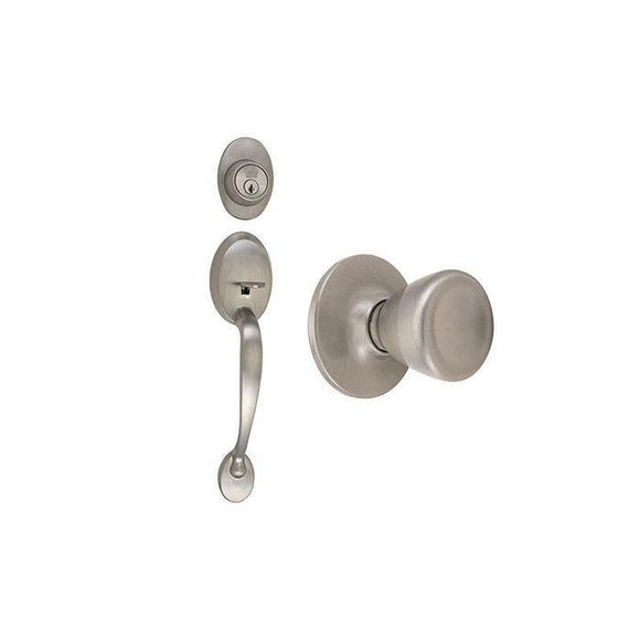 Discount clearance closeout open box and discontinued Design House Hardware | Design House Coventry Handleset Tulip Satin Nickel Front Door Entry Handleset