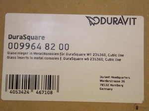 Discount clearance closeout open box and discontinued Duravit Faucets , Shower , Plumbing Fixtures and Parts | Duravit DuraSquare Glass Inserts Cubic Line 0099648200 For DuraSquare wb 235360