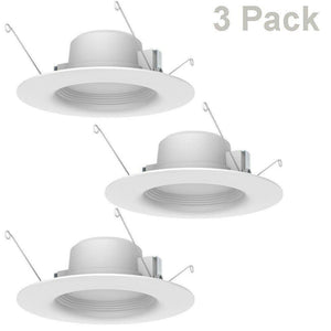 Discount clearance closeout open box and discontinued EcoSmart Lighting Fixtures | EcoSmart 5 in & 6 in Integrated LED Recessed White Light Trim Dimmable Soft white 650 Lumen 3-Pack