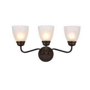 Discount clearance closeout open box and discontinued Elegant Lighting Lighting Fixtures | Elegant Lighting LD8001W22 Bale 3 Light 12-1/8" Tall Wall Sconce with Glass Shad in Oil Rubbed Bronze - ORB