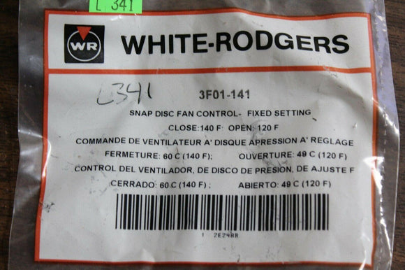Discount clearance closeout open box and discontinued WHITE RODGERS Electrical Parts | EMERSON 3F01-141 / 3F01141 Snap Disc Fan Control Open 120 Close 140
