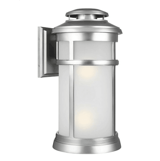 Discount clearance closeout open box and discontinued Generation Lighting Lighting Fixtures | Generation Lighting Wall Lantern Newport 2-Light 20 In. - Painted Brushed Steel