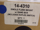 Discount clearance closeout open box and discontinued Infratech HVAC | Infratech Single Duplex Switch Flush Mount and Gang Box 14-4310