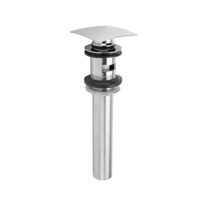 Discount clearance closeout open box and discontinued JACLO Faucets , Shower , Plumbing Fixtures and Parts | Jaclo 822-SN 2-3/4" Square Top Finger Touch Drain W Overflow Holes Satin Nickel