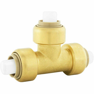 Discount clearance closeout open box and discontinued Jones Stephens Faucets , Shower , Plumbing Fixtures and Parts | Jones Stephens C77446LF 1" x 1" x 3/4" PlumBite Push On Reducing Tee - Brass