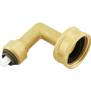 Discount clearance closeout open box and discontinued Jones Stephens Faucets , Shower , Plumbing Fixtures and Parts | Jones Stephens Dishwasher Elbow C77433LF 1/4" X 3/4" GH PlumBite Push On , Brass