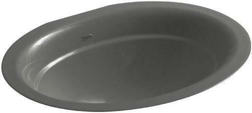 Discount clearance closeout open box and discontinued Kohler Faucets , Shower , Plumbing Fixtures and Parts | KOHLER K-2824-58 Serif Undercounter Bathroom Sink, Thunder Grey
