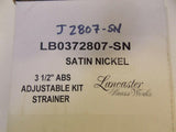 Discount clearance closeout open box and discontinued Lancaster Brass Works Faucets , Shower , Plumbing Fixtures and Parts | Lancaster Brass Works J2807-SN Adjustable kit Strainer 3.5" - Satin Nickel