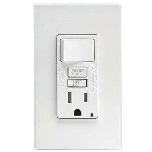 Discount clearance closeout open box and discontinued Leviton | Leviton GFSW1-W Self-Test SmartlockPro Slim GFCI Combination Switch Tamper-Re...