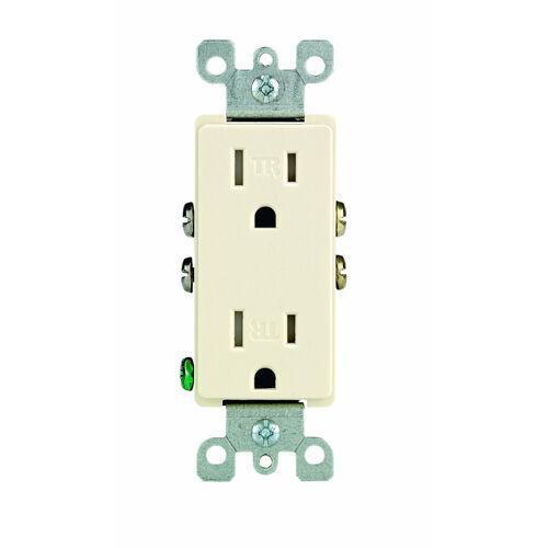 Discount clearance closeout open box and discontinued Leviton | Lot of 10 Leviton T5325-A 15A 125V Tamper Resistant Duplex Receptacles, Almond